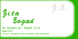 zita bogad business card